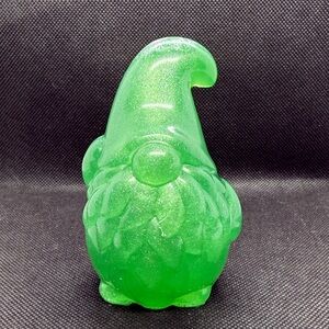 Unique Resin Green Glitter Gnome Figurine